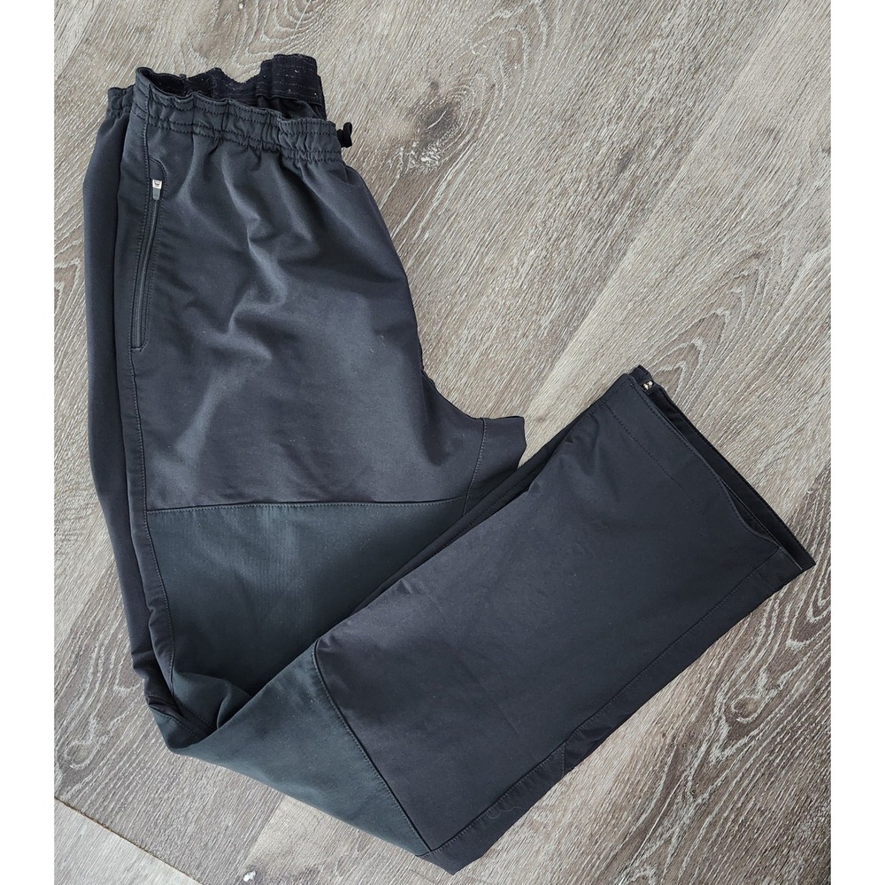 Patagonia Womens Black Softshell Hiking Pants Elastic Waist Ankle Zip Large
